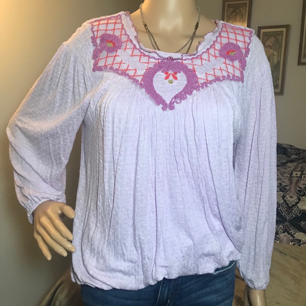 NWT: Free People Lilac Bracelet-Length Sleeve Top
